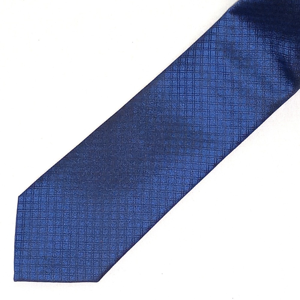 J.Ferrar‎ Blue Necktie Woven Grid Pattern Business Casual Formal 59 1/2"x 2 5/8"